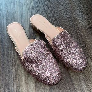 Kate Spade Pink Glitter Mules